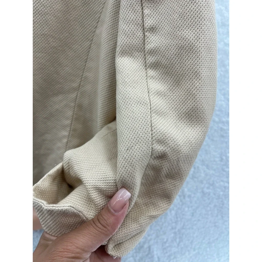 Ann Taylor Womens Suit Jacket Blazer Beige Pockets Long Sleeve Buttons Lined 10 - Picture 8 of 8